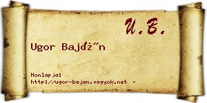 Ugor Baján névjegykártya